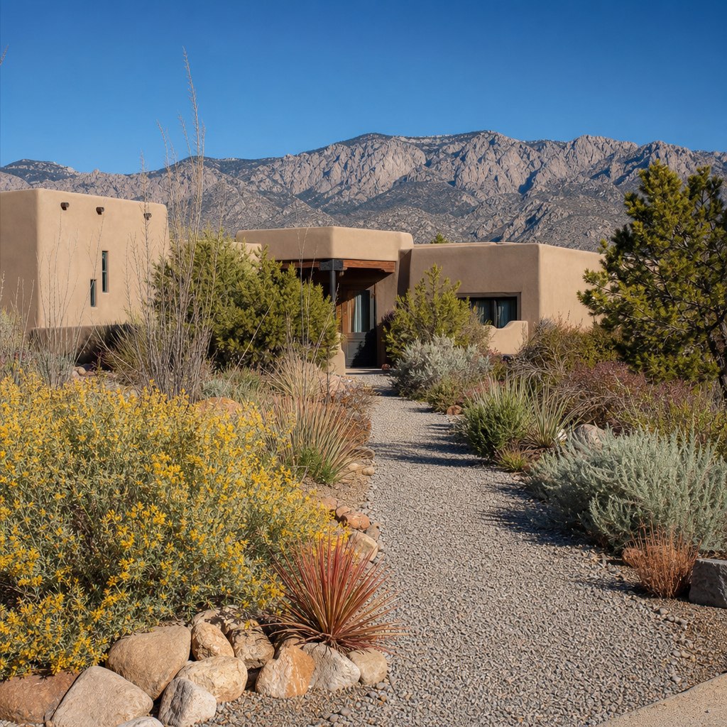 Desert landscaping in Albuquerque